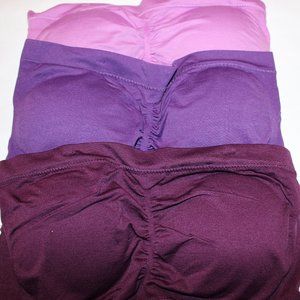 BASIC SEAMLESS PADDED BANDEAU (3 PIECE)PURPLES